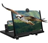 Loupe d'Écran pour Téléphone Portable, Amplificateur d'Écran HD 10/12 Pouces pour Films, Vidéos et Jeux, Version Bureau avec Support Pliable, Compatible avec Tous Les Smartphones (Noir-10 Pouces)