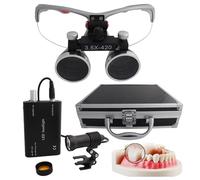 Loupe Dentaire 2,5X/3,5X, Loupes Binoculaires Dentaires Avec éClairage Led 5 W, Loupes Frontales, Distance Interpupillaire RéGlable, Pour Dentisterie, Chirurgie, Bijouterie Ou Loisirs,Silver-3.5X