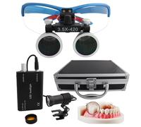 Loupe Dentaire 2,5X/3,5X, Loupes Binoculaires Dentaires Avec éClairage Led 5 W, Loupes Frontales, Distance Interpupillaire RéGlable, Pour Dentisterie, Chirurgie, Bijouterie Ou Loisirs,Blue-3.5X