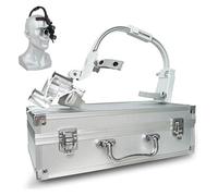 Loupe dentaire, binoculaire LED montée sur la tête, angle réglable, lampe frontale, équipement de laboratoire(Gray,2.5X)