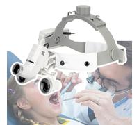 Loupe Dentaire, Grossissement 2,5/3,5x En Option, Distance De Travail 380-540 Mm, Avec Lampe Frontale LED, Diamètre Utile 60 Mm, Rechargeable, Design Ergonomique, Vision Claire,3.5x