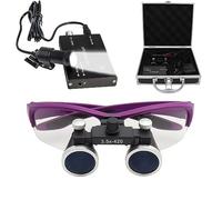 Loupe dentaire,Loupe binoculaire,3.5X 420mm Loupes Chirurgicales Dentaires with LED Headlight, Utilisé en dentisterie, Chirurgie, bijoutier ou Passe Temps, Loupe Portable