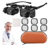 Loupe bandeau avec LED, pour porteurs de lunettes (2X/6X/10X/24X) - Loupe d'horloger montée sur tête et loupe de bijoutier pour le bricolage, la réparation, la lecture - Lunettes grossissantes avec