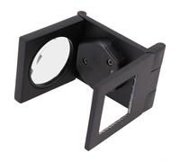 Loupe d'inspection pliable entièrement en métal avec éclairage LED avec échelle et miroir pour impression sur tissu et travail textile, lentille de 2,8 cm, hauteur de 5,1 cm, alimentée par 3 piles