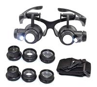 Loupe double œil LED pour réparation de montres 10 x 15 x 20 x 25 x