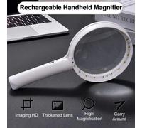 Loupe éclairée portative Rechargeable 10/15/30X, loupe Portable avec 3 Modes d'éclairage pour la lecture 130mm