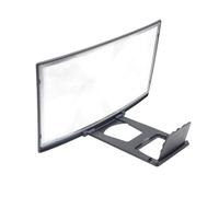 Loupe Écran Téléphone Incurvé 12 Pouces, Agrandisseur 3D Noir ABS | Affichage Clair 1: 1, Support Ventouse Inclus, Usage Bureau Maison, pour Smartphone et Films