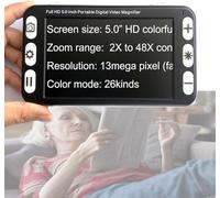 Loupe Électronique, Grossissement 2X À 48x, 26 Modes De Couleur, Connexion TV, Lecture Vidéos, Numérique Portable