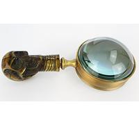 Loupe en laiton vieilli - Tête de mort - Style jeune - Décoration de bureau