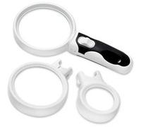 Loupe à Têtes Interchangeables x16/x5/x2,5 - Eclairage 2 LEDs - Long Manche antidérapant - Bouton Marche/Arrêt - SOLDELA