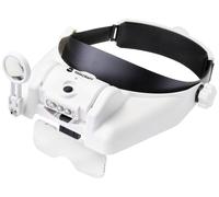 Loupe frontale à LED TOOLCRAFT TO-7440588 avec éclairage LED Grossissement: 3.5 x, 2.5 x, 2.0 x, 1.5 x, 1.0 x Lentille: (L x l)