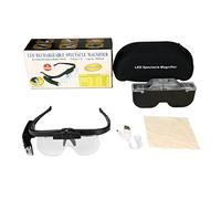 Loupe frontale avec bandeau lumineux pour travaux rapprochés Lentilles interchangeables 1,5X 2X 2,5X pour bijoutier Loupe à montage sur tête avec phare LED