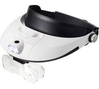 Loupe frontale TOOLCRAFT TO-5137806 avec éclairage LED Grossissement: 1.0 x, 1.5 x, 2.0 x, 2.5 x, 3.5 x Lentille: (L x l) 107 mm