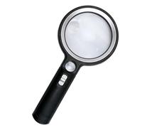 Loupe, Grand Objectif Large de 3,5 Pouces avec 30 Lumières LED et Lumière UV pour la Lecture des Pièces D'inspection, des Timbres, des Bijoux Artisanaux (Noir)