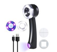 Loupe Grossissante 10X avec Verre Optique K9, Éclairage LED/UV Réglable, Éclairage Tricolore, Échelles Amovibles, Rechargeable par USB-C, pour Bijoux, Pièces de Monnaie, Timbres