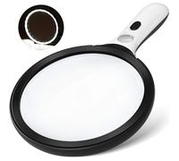 Loupe Grossissante,Grande Loupe de Lecture Portable de 130 mm,20x30x Grossissement,avec 24 LED et Lampe UV,pour Personnes âgées