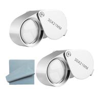 Loupe Grossissement 30x 21 mm, Loupe Bijoutier, Grossissant Oeil Loupe 30x 21mm, Bijoux Loupe Jewelers Loupe pour Pierres PréCieuses, Diamants, Plantes, Pièces de Monnaie (2PCS)