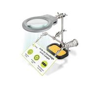 Goobay Troisième main à souder 51226 – loupe, support fer, pinces crocodiles ajustables – noir
