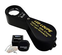 Loupe LED 20x 21mm - Loupe Triple Professionnelle avec éClairage LED, Loupe de Bijouterie Pliable pour Bijoutiers, Collectionneurs de Timbres ET Horlogers Outil Optique de Précision