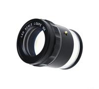 Loupe LED avec échelle de mesure grossissement 10x Règle à fil croisé réglable 8 LED Boîtier en métal ABS pour bijoux, montres, laboratoire, plantes, insectes, timbres, bureau, maison, noir