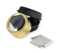 Loupe led grossissement x5 - design doré élégant - lentille verre ø7 cm