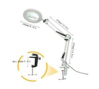 Loupe Lumineuse USB 72 LED 8X/10X, 3 Couleurs, for réparation de Fer à souder, Lampe Table, Soins la Peau et beauté(Long Version-White)