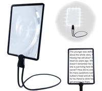 Loupe mains libres 5X avec éclairage 36 LED ultra-lumineuses, grande loupe pour la lecture, loupe col de cygne flexible pour la réparation des vêtements au cou, la couture, les personnes âgées