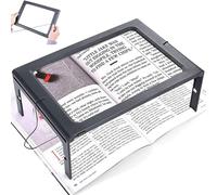 Loupe mains libres A4 3X avec lumière USB 12 LED Loupe pleine page rectangulaire éclairée par LED Accessoire Lecture pour personnes âgées broderie téléphone ordinateur portable basse vision