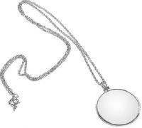 Loupe Monocle 5x Suspendue, Collier Portable Avec Pendentif En Alliage, Pendentif Loupe De Lecture Suspendu En Argent, Pour La Lecture De Livres Et De Journaux