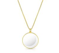 Loupe monocle, loupe collier loupe, loupe 5X, loupe suspendue avec chaîne pendentif lentille dorée mini collier pendentif loupe lentille en verre, monocle avec chaîne loupe pour lire des livres,