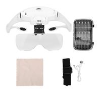Loupe montée sur la tête, loupe frontale rechargeable, 2 lampes LED, DC5V