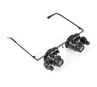 Loupe montée sur la tête, lunettes de loupe pour les yeux de réparation de montres 20X obturateurs d'objectif de lumière LED pour travaux rapprochés/électronique/cils/artisanat/bijoux/réparation