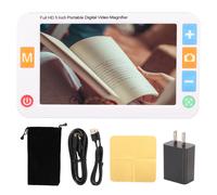 Loupe numérique vidéo portable pour malvoyants, alimentée par batterie rechargeable, avec écran HD et plusieurs modes de couleur réglables.