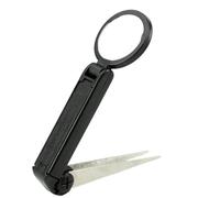 Loupe pliable 10X avec lumière et base de pince à épiler Loupe portative éclairée polyvalente pratique pour la lecture, le travail rapproché, les bijoux, avec lumière