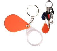 Loupe pliante, petite loupe porte-clé, lentille grossissante orange accessoire lecture pour la vie quotidienne, les voyages, le lieu de travail, la bibliothèque