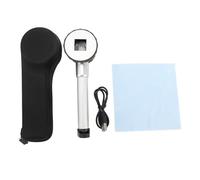 Loupe portable à LED - Lentille grossissante 45x - Avec 3 lumières LED intégrées - Pour installations d'observation - Circuits à tampon