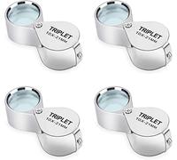 Loupe Portable Pliable Plaqué Métal Loupe de Poche DE pour Déterminer Bijoux Diamants Monnaies-4 pièces Loupes