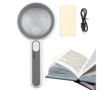 Loupe portative 10 x 75 mm, Design incassable, poignée en Caoutchouc antidérapante, Grande loupe de Lecture pour Personnes âgées, Observation Scientifique, Loisirs, étude d'insectes, loupes