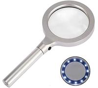 Loupe portative 10X/20X avec 12 lumières - Idéale pour la Lecture, la cartographie, la réparation de Montres et l'inspection de Bijoux