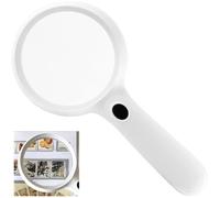 Loupe portative de 140 mm, loupe éclairée avec 14 lumières LED, adaptée à la lecture des personnes âgées, à l'observation des