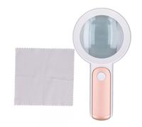 Loupe portative Ultra légère, lentille optique d'imagerie HD 30X, loupe avec lampe LED pour la lecture, or Rose et blanc