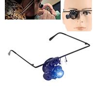 Loupe pour loisirs, grossissement 20x, loupe unique pour réparation de montres de bijoutier, loupe, lumière LED, prise en charge de la commutation des yeux gauche et droit pour la réparation de