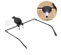 Loupe pour Lunettes, lentille de Lunettes 1.5X 2.5X 3.5X LED Loupe Mains Libres Extension de Cils pour la tête Loupe
