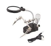 Loupe professionnelle réglable en verre 4X avec batterie et systèmes d'éclairage rechargeables, double grossissement, outil de bureau