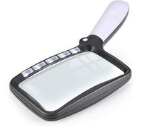 Loupe rectangulaire 2 x loupe avec loupe de lumière - Grande loupe Pliable avec 5 LED - 2 Modes de Gradation - pour Lire Les