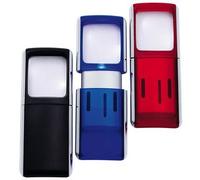 Loupe rectangulaire avec éclairage LED, couleur: rouge