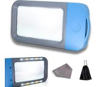 Loupe rectangulaire VOCA BV100 avec éclairage, grande taille, pliable, portable, 10 LED, 4 niveaux de luminosité, grossissement x3, idéale pour la lecture chez les seniors et les personnes malvoyantes