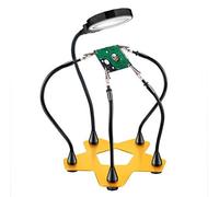 Loupe réglable avec lampe LED troisième main avec lumière et support mains libres avec pinces auxiliaires et support de fer à souder pour réparation/dans