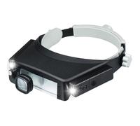 Loupe Serre-tête avec lumière LED,Lampe Frontale,loupe de bijoutier 1,5 x 3 x 6 x 8X pour Fermer,Travail,réparation,Loisirs créatifs