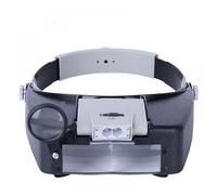 Loupe serre-tête pour horloger, bijoutier, lecture, mains libres avec éclairage LED, gris